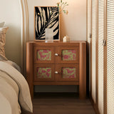 Mid-Century Modern Wood Nightstand with Drawer Storage Image - 4