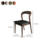 Mid-Century Modern Wood Open Back Upholstered Dining Chair #size