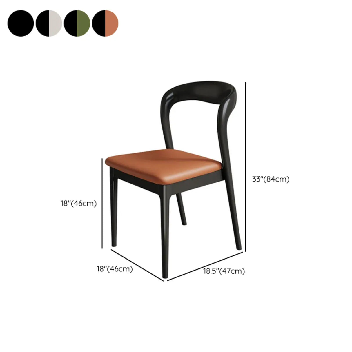 Mid-Century Modern Wood Open Back Upholstered Dining Chair Image - 15