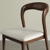Mid-Century Modern Wood Open Back Upholstered Dining Chair Image - 4