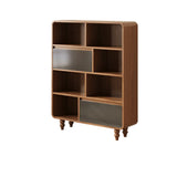 Mid-Century Modern Wood Rounded Edges Drawer Shelf Bookcase Image - 15