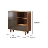 Mid-Century Modern Wood Rounded Edges Drawer Shelf Bookcase Image - 27