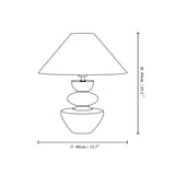 Mid-Century Modern Wood Sculptural Base Beige Cone Table Lamp #size