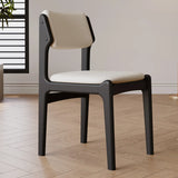 Mid-Century Modern Wood Upholstered Open Back Dining Chair Image - 11