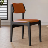 Mid-Century Modern Wood Upholstered Open Back Dining Chair Image - 13