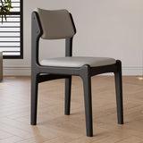 Mid-Century Modern Wood Upholstered Open Back Dining Chair Image - 15