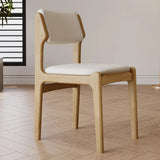 Mid-Century Modern Wood Upholstered Open Back Dining Chair Image - 17