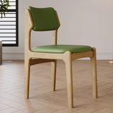 Mid-Century Modern Wood Upholstered Open Back Dining Chair Image - 18