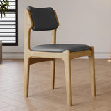 Mid-Century Modern Wood Upholstered Open Back Dining Chair Image - 20