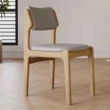 Mid-Century Modern Wood Upholstered Open Back Dining Chair Image - 21