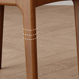 Mid-Century Modern Wood Upholstered Open Back Dining Chair Image - 3