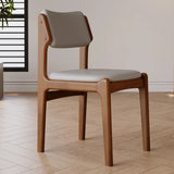 Mid-Century Modern Wood Upholstered Open Back Dining Chair Image - 9