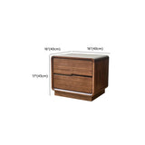 Mid-Century Modern Wood Walnut Nightstand with Drawers Image - 13
