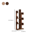 Mid-Century Modern Wooden Vertical Open Back Bookshelf #size