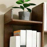 Mid-Century Modern Wooden Vertical Open Back Bookshelf Image - 6