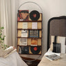 Mid-Century Modern Woven Rack Oval Metal Vertical Bookshelf Image - 3