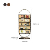 Mid-Century Modern Woven Rack Oval Metal Vertical Bookshelf #size