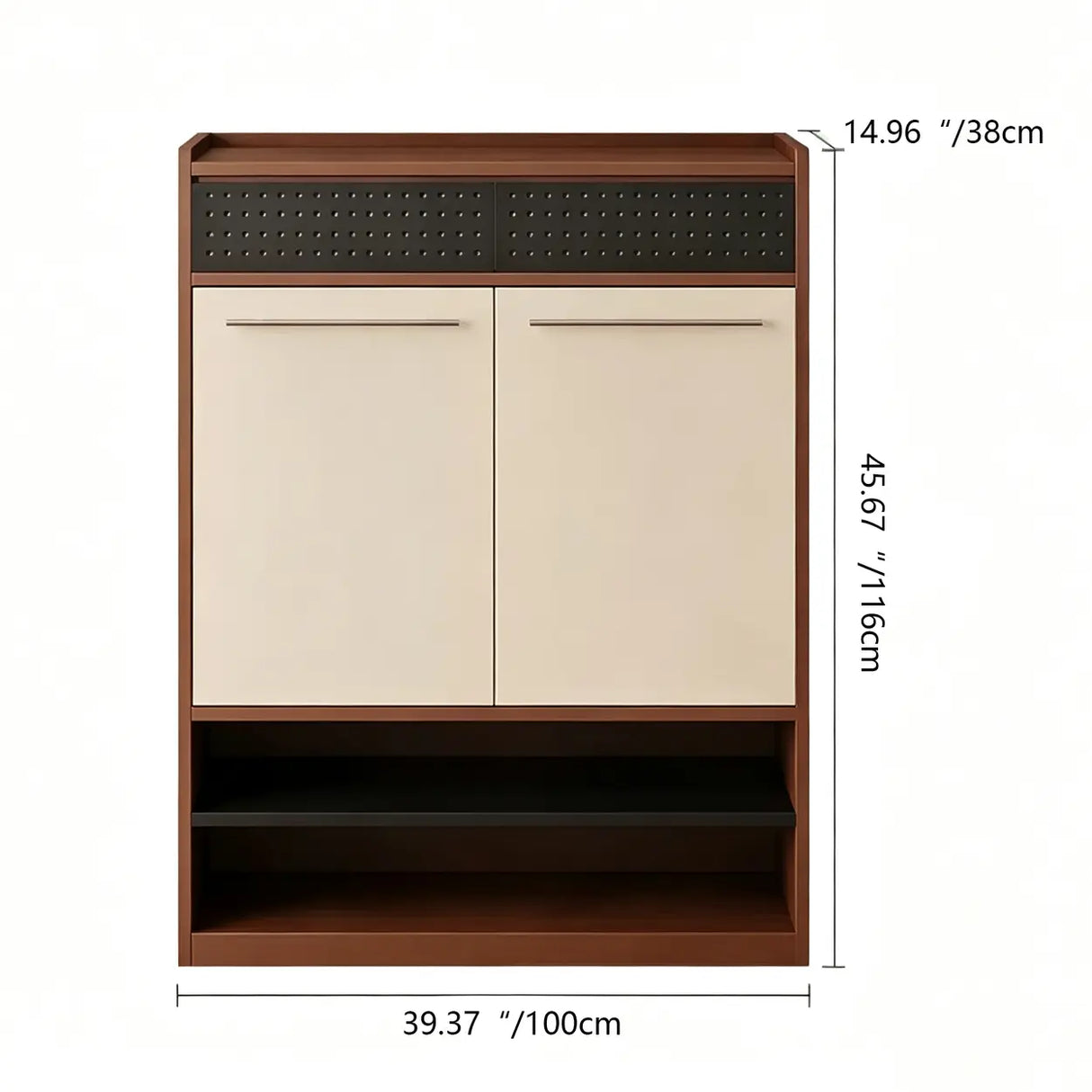 Mid-century style wall-mounted shoe cabinet and storage unit for the entryway. Image - 11