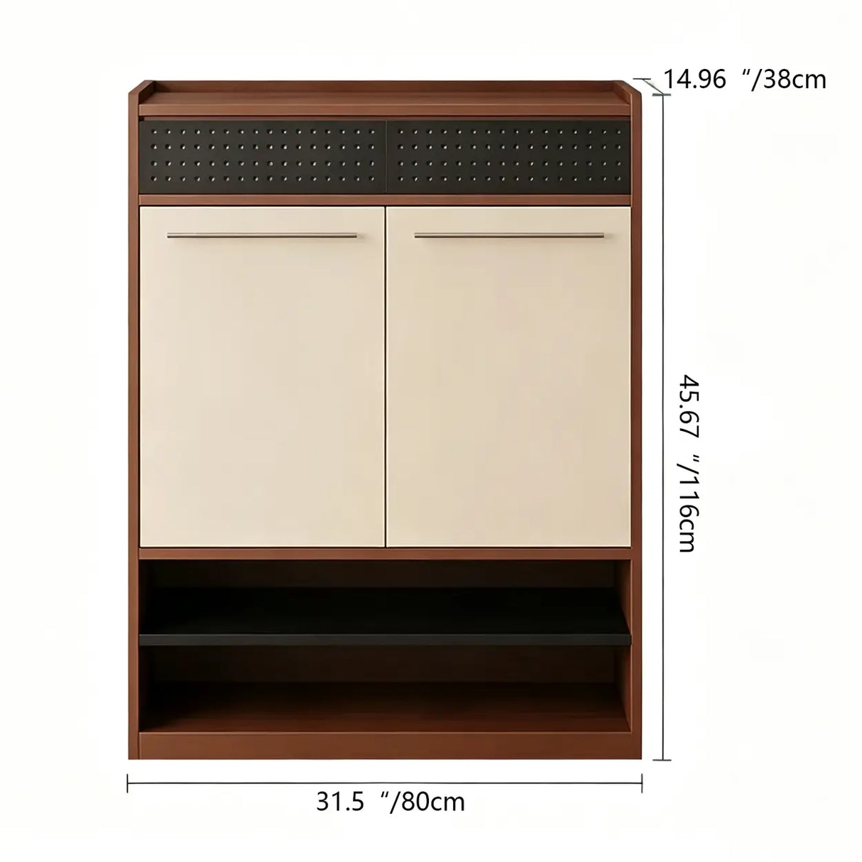 Mid-century style wall-mounted shoe cabinet and storage unit for the entryway. Image - 9