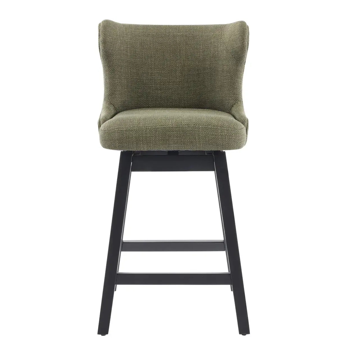 Mid-Century Upholstered Swivel Wingback Bar Stools Set of 2 Image - 12