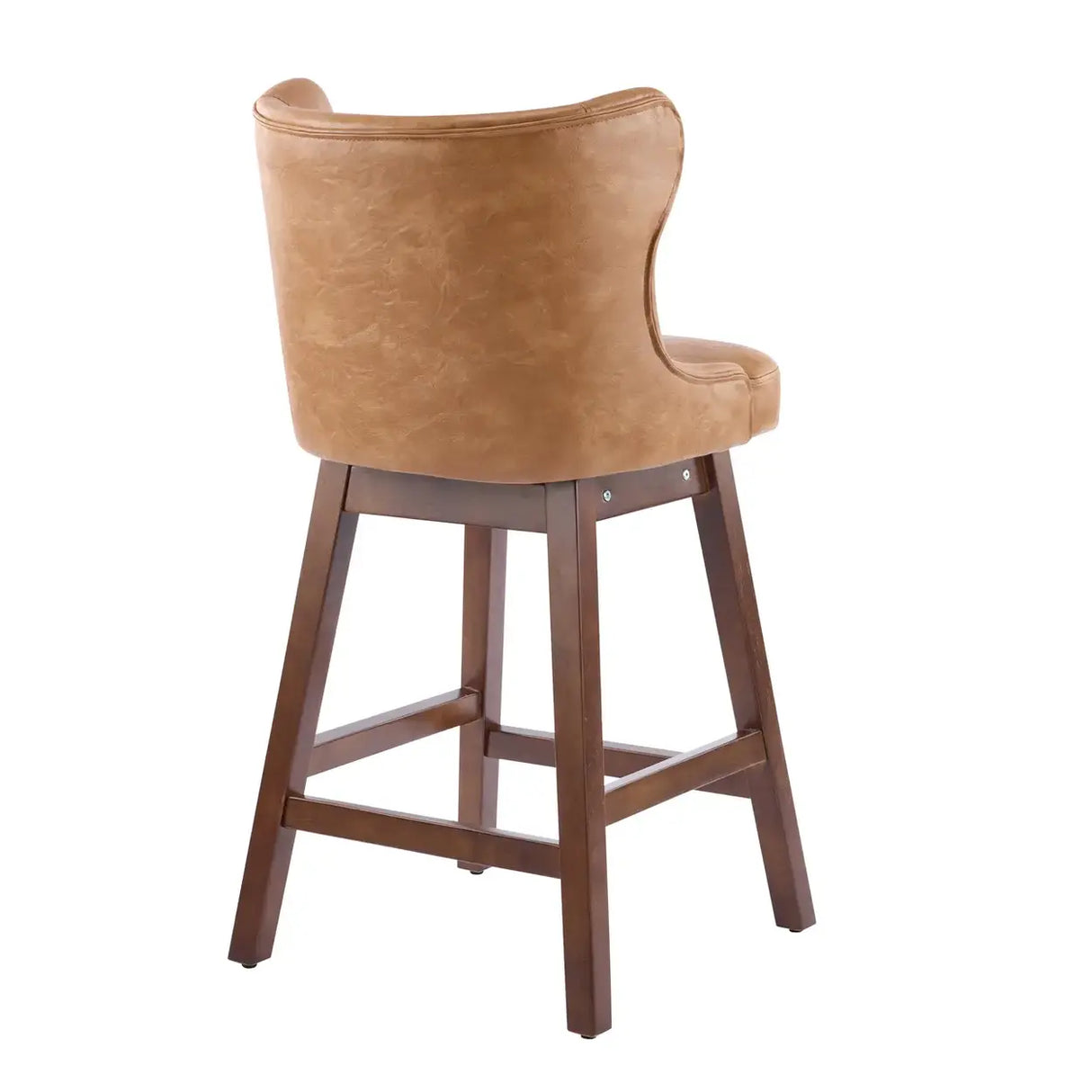 Mid-Century Upholstered Swivel Wingback Bar Stools Set of 2 Image - 19