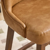 Mid-Century Upholstered Swivel Wingback Bar Stools Set of 2 Image - 8