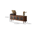 Mid-Century Walnut Wood TV Stand with Storage Cabinet Image - 8