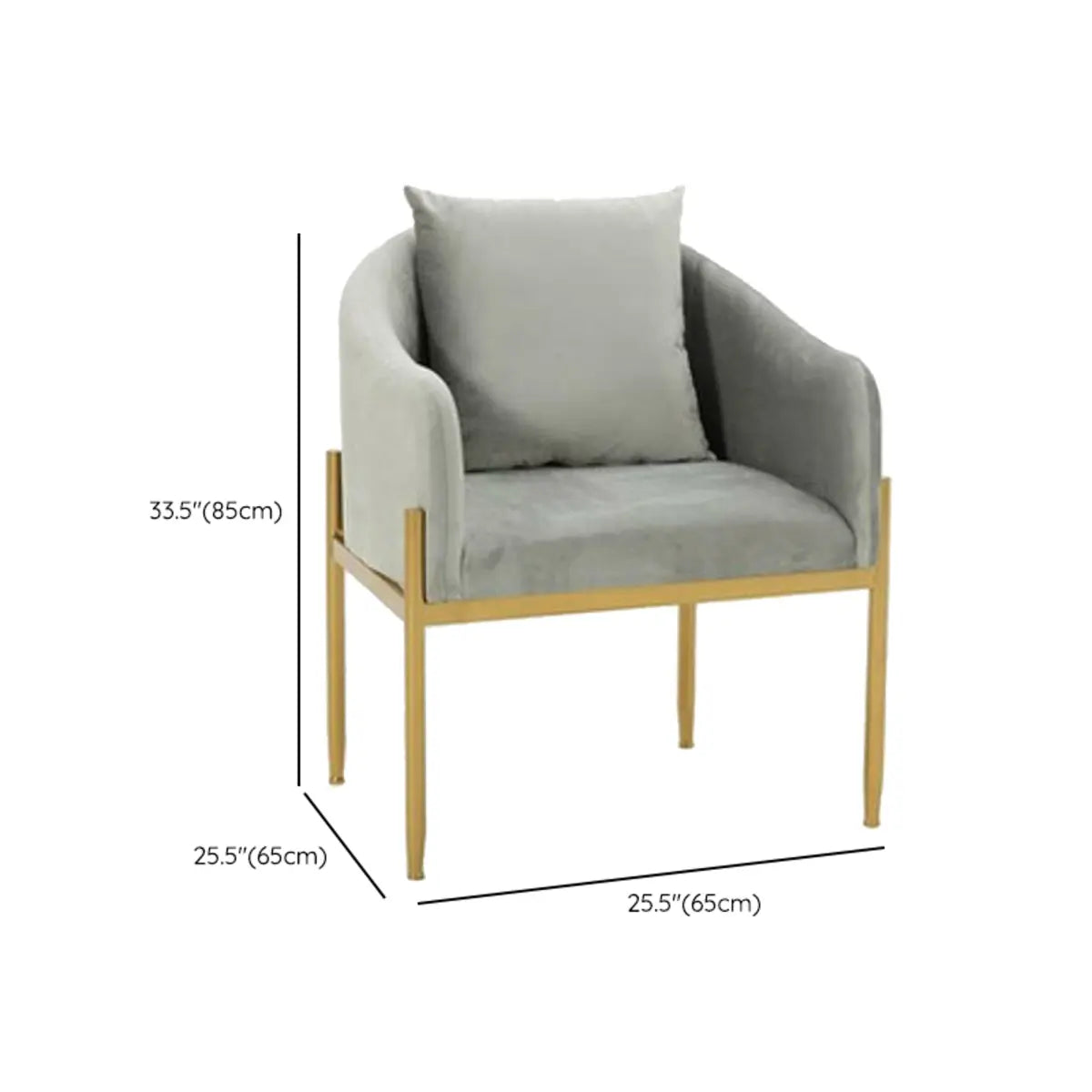 Mid-Century Yellow Ergonomic Velvet Fixed Arms Office Chair Image - 11