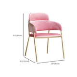 Mid-Century Yellow Ergonomic Velvet Fixed Arms Office Chair Image - 15