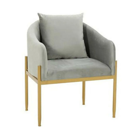 Mid-Century Yellow Ergonomic Velvet Fixed Arms Office Chair Image - 2