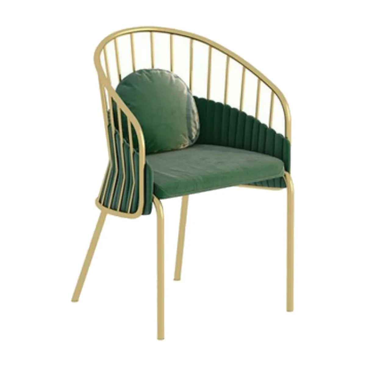 Mid-Century Yellow Ergonomic Velvet Fixed Arms Office Chair Image - 5
