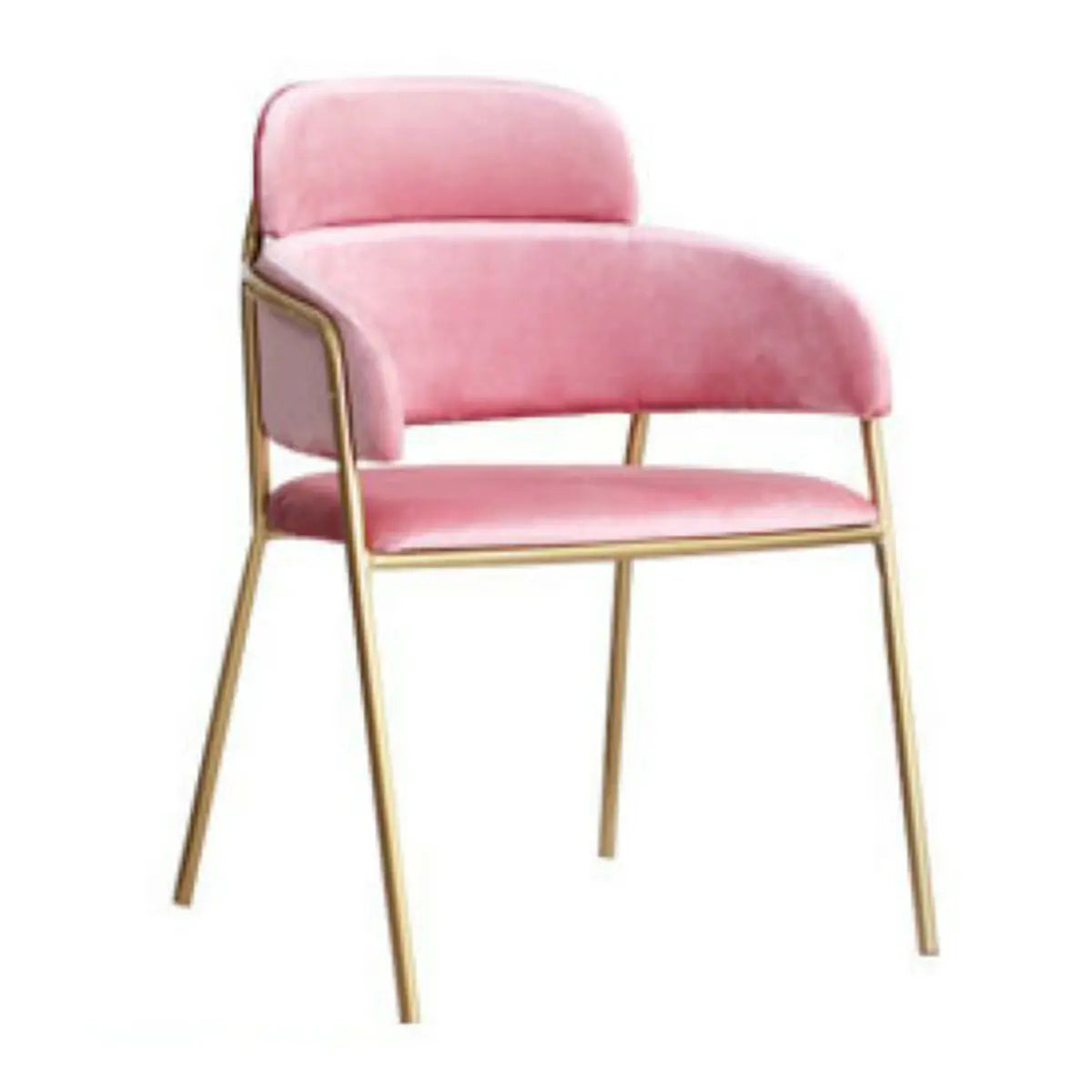 Mid-Century Yellow Ergonomic Velvet Fixed Arms Office Chair Image - 6