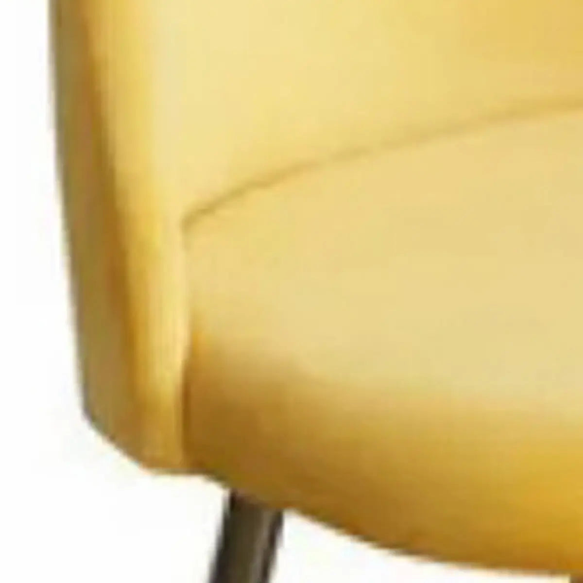 Mid-Century Yellow Ergonomic Velvet Fixed Arms Office Chair Image - 9