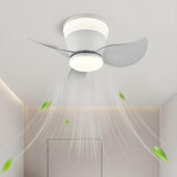 Mini 3 Clear Blade Cone Recessed Ceiling Fan with Light Image - 1
