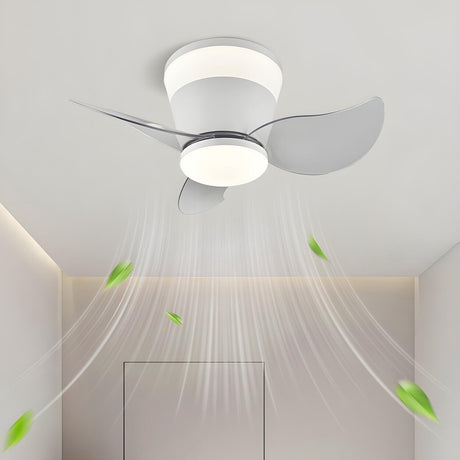 Mini 3 Clear Blade Cone Recessed Ceiling Fan with Light Image - 1