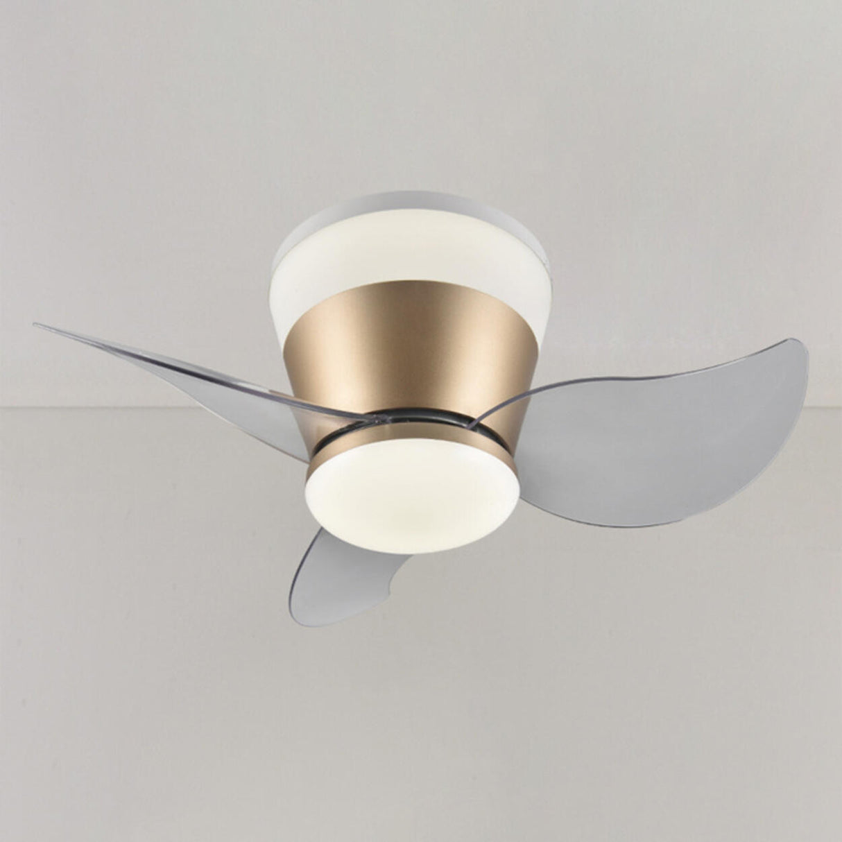 Mini 3 Clear Blade Cone Recessed Ceiling Fan with Light Image - 12