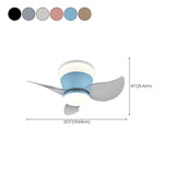 Mini 3 Clear Blade Cone Recessed Ceiling Fan with Light #size