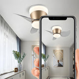 Mini 3 Clear Blade Cone Recessed Ceiling Fan with Light Image - 4