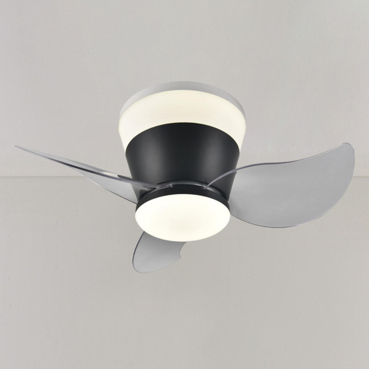 Mini 3 Clear Blade Cone Recessed Ceiling Fan with Light Image - 6