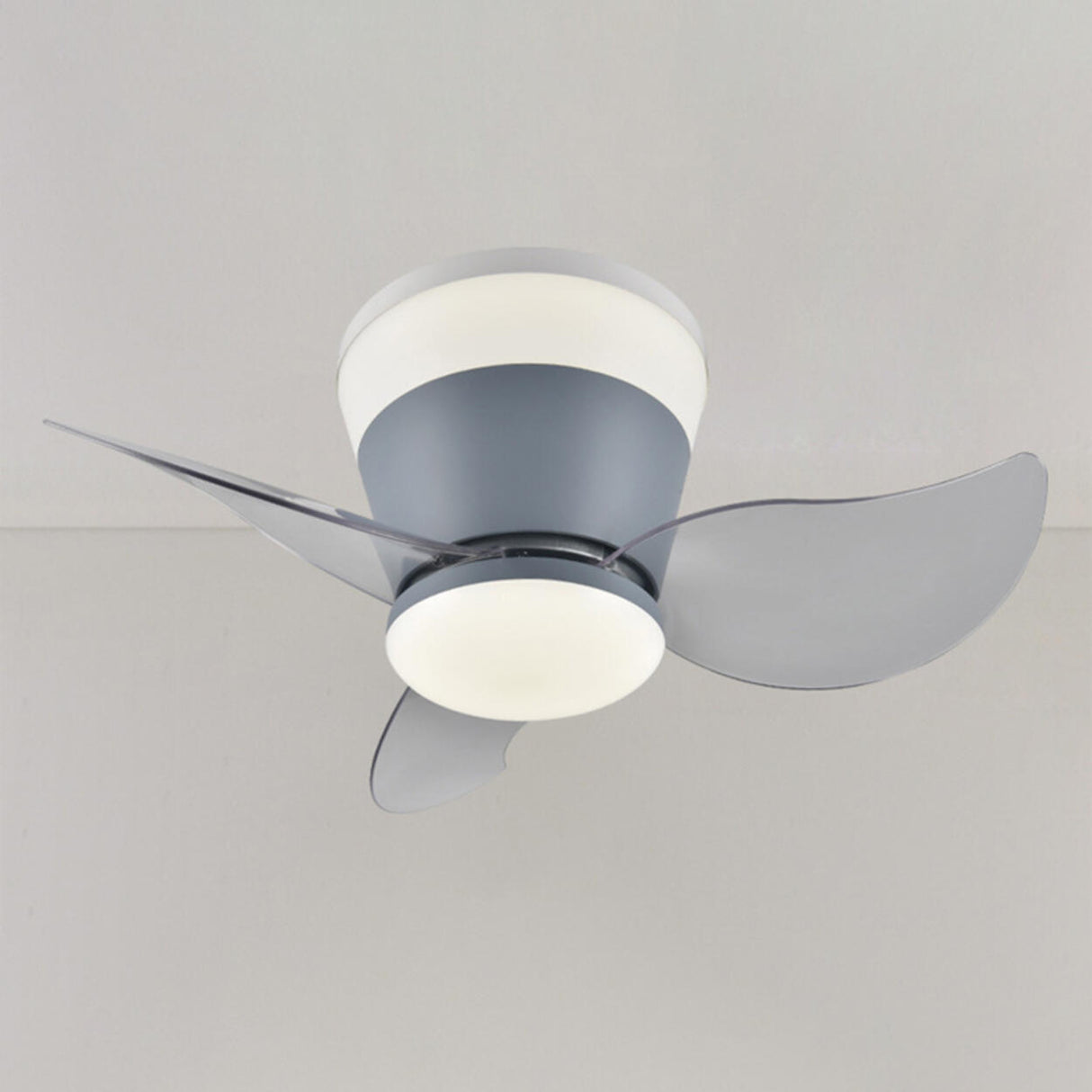 Mini 3 Clear Blade Cone Recessed Ceiling Fan with Light Image - 8