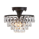 Mini 4-Layer Teardrop Crystal Semi-Flush Mount Light Image - 3