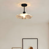 Mini Black Flower Clear Glass Semi-Flush Mount Light Image - 8