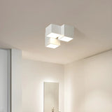 Mini Black Three Cube Dimmable LED Flush Mount Light Image - 2