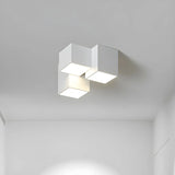 Mini Black Three Cube Dimmable LED Flush Mount Light Image - 3