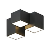 Mini Black Three Cube Dimmable LED Flush Mount Light Image - 5