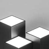 Mini Black Three Cube Dimmable LED Flush Mount Light Image - 7