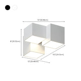 Mini Black Three Cube Dimmable LED Flush Mount Light #size