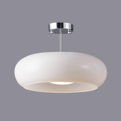 Mini Orange Drum Glass Semi-Flush Mount Ceiling Light Image - 2
