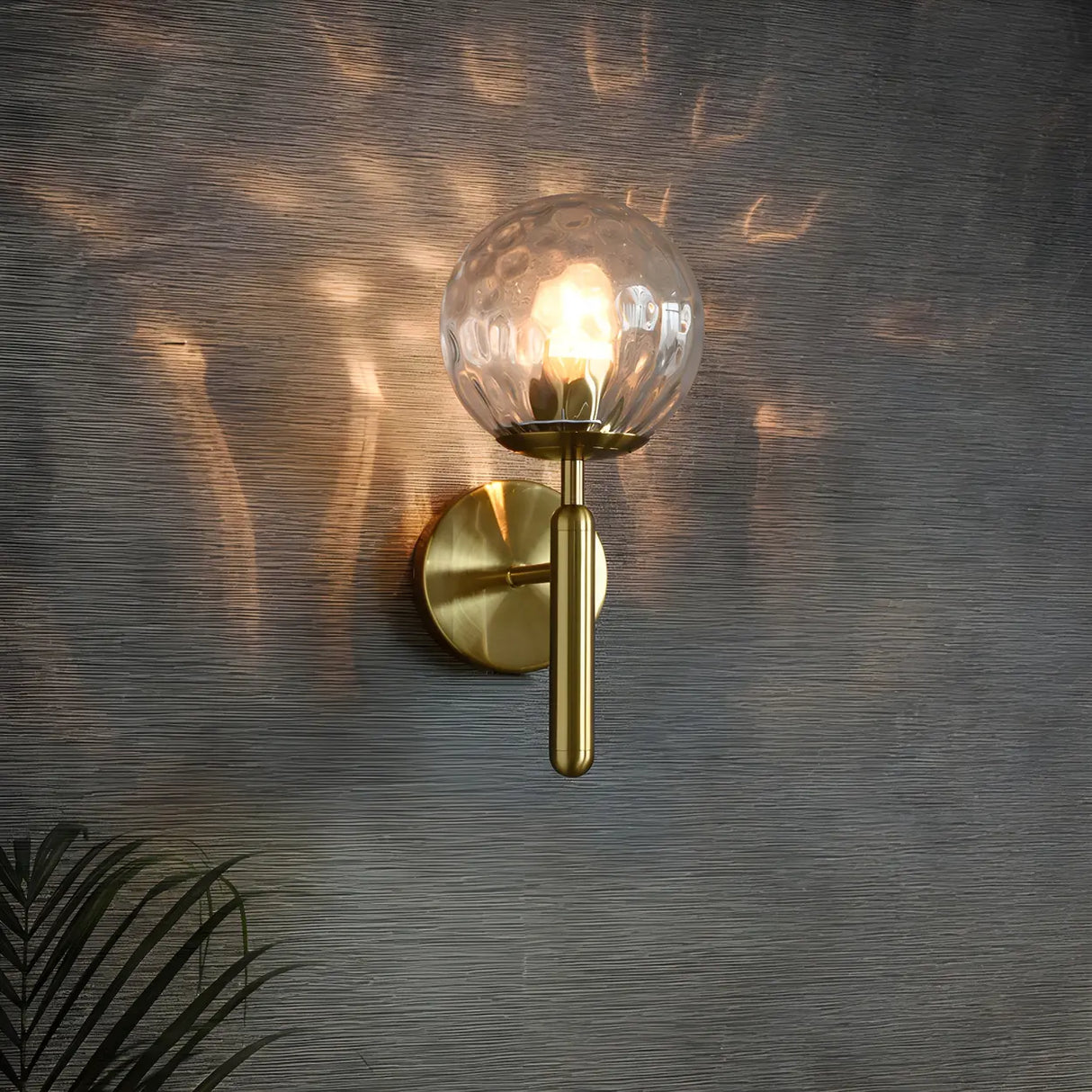 Mini Simple Glass Globe Black Finish Wall Vanity Light Image - 14