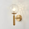 Mini Simple Glass Globe Black Finish Wall Vanity Light Image - 5